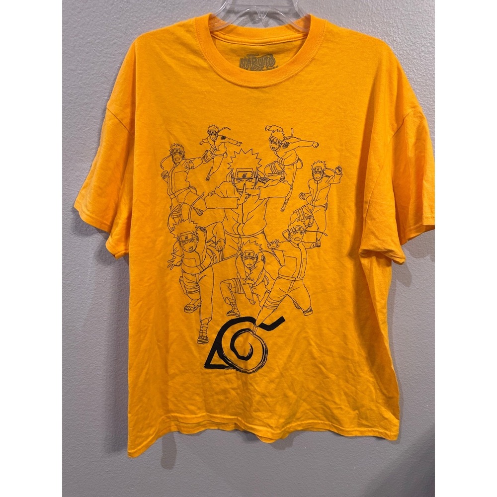 Naruto Shippuden Graphic T-Shirt Gold Yellow Anime Manga‎ Ripple Junction XL